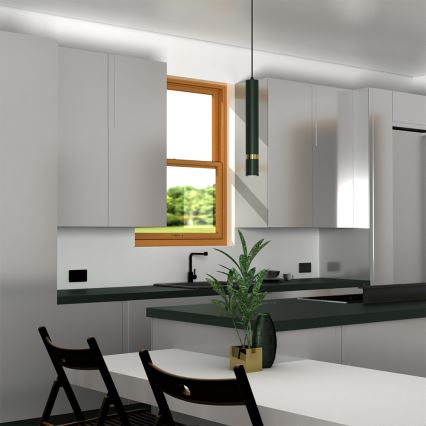 Brilagi - Candeeiro suspenso POKER 1xGU10/25W/230V verde/dourado