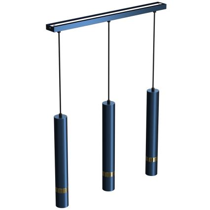 Brilagi - Candeeiro suspenso POKER 3xGU10/25W/230V azul/dourado
