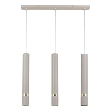 Brilagi - Candeeiro suspenso POKER 3xGU10/25W/230V bege/dourado