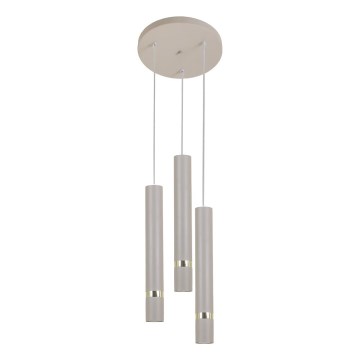 Brilagi - Candeeiro suspenso POKER 3xGU10/25W/230V bege/dourado