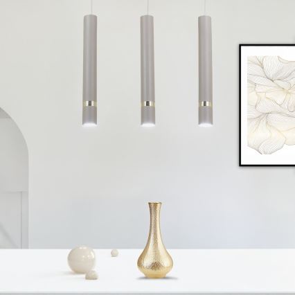 Brilagi - Candeeiro suspenso POKER 3xGU10/25W/230V bege/dourado