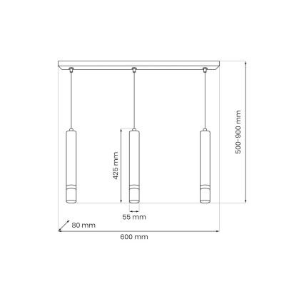 Brilagi - Candeeiro suspenso POKER 3xGU10/25W/230V bege/dourado