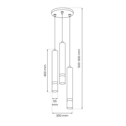Brilagi - Candeeiro suspenso POKER 3xGU10/25W/230V bege/dourado