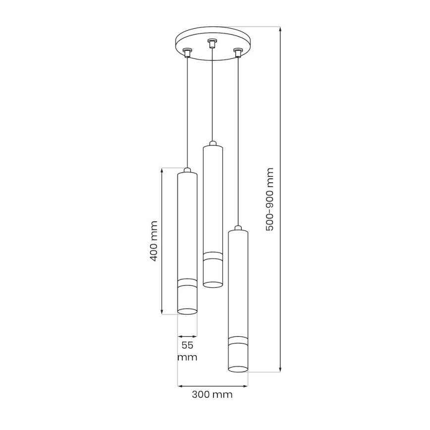 Brilagi - Candeeiro suspenso POKER 3xGU10/25W/230V bege/dourado