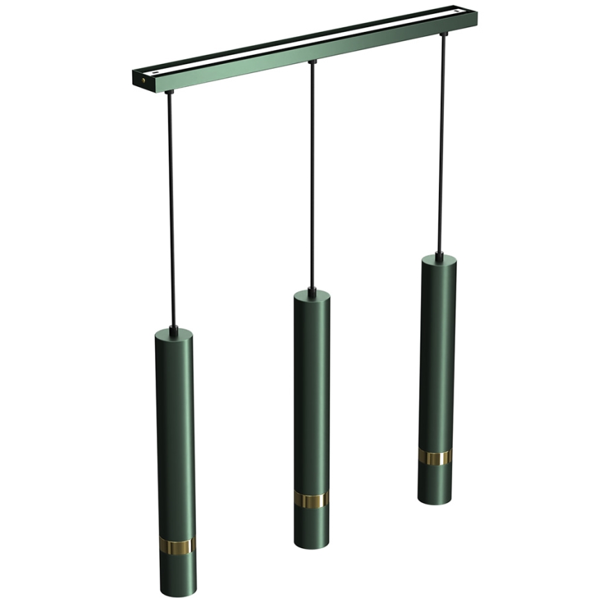 Brilagi - Candeeiro suspenso POKER 3xGU10/25W/230V verde/dourado