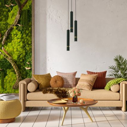 Brilagi - Candeeiro suspenso POKER 3xGU10/25W/230V verde/dourado