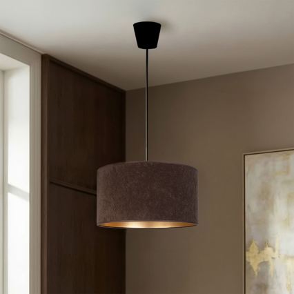 Brilagi - Candeeiro suspenso por cabo VELVET 1xE27/60W/230V Ø 40 cm castanho/dourado