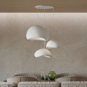 Brilagi - Candeeiro suspenso por cabo WABI SABI 3xE27/40W/230V Ø 76 cm branco