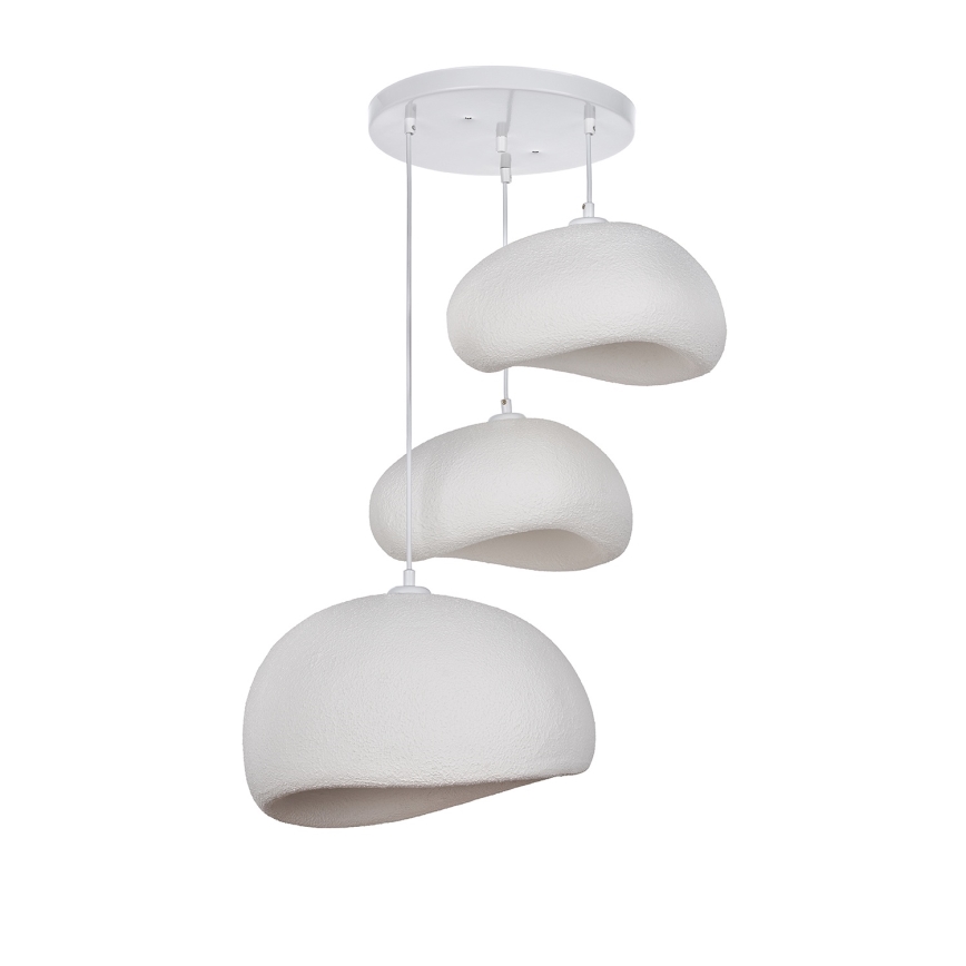 Brilagi - Candeeiro suspenso por cabo WABI SABI 3xE27/40W/230V Ø 76 cm branco