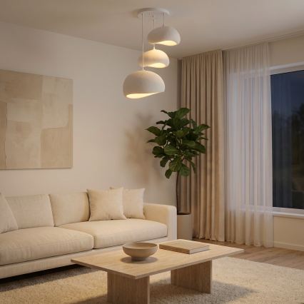 Brilagi - Candeeiro suspenso por cabo WABI SABI 3xE27/40W/230V Ø 76 cm branco