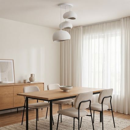 Brilagi - Candeeiro suspenso por cabo WABI SABI 3xE27/40W/230V Ø 76 cm branco