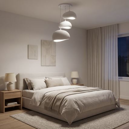 Brilagi - Candeeiro suspenso por cabo WABI SABI 3xE27/40W/230V Ø 76 cm branco