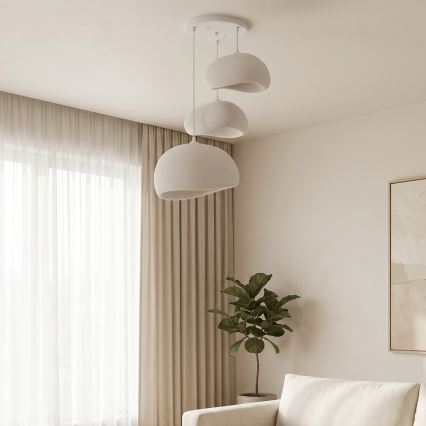 Brilagi - Candeeiro suspenso por cabo WABI SABI 3xE27/40W/230V Ø 76 cm branco