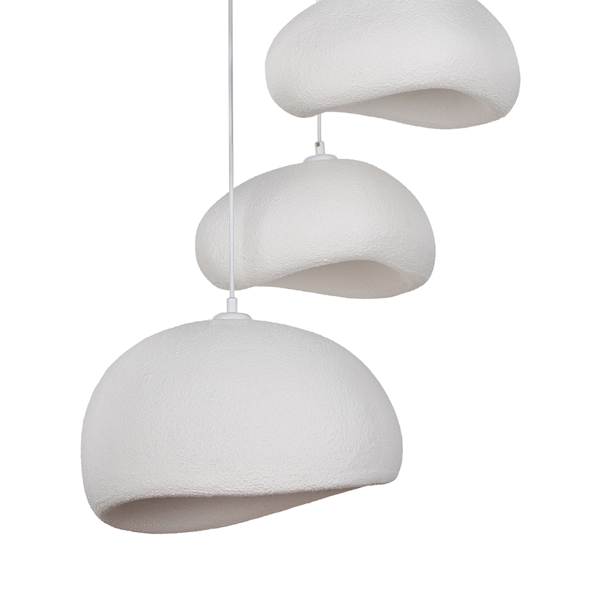Brilagi - Candeeiro suspenso por cabo WABI SABI 3xE27/40W/230V Ø 76 cm branco