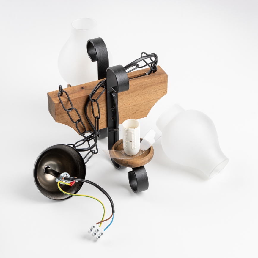 Brilagi - Candeeiro suspenso QUEEN 2xE14/40W/230V faia