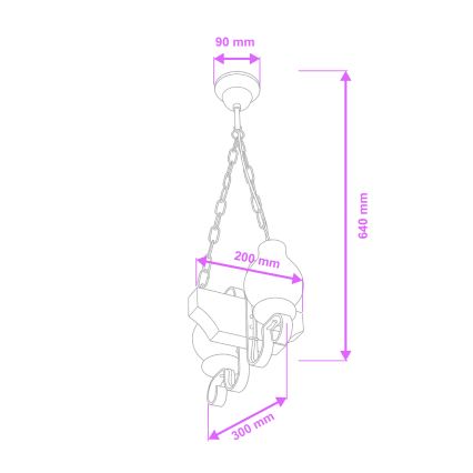 Brilagi - Candeeiro suspenso QUEEN 2xE14/40W/230V faia