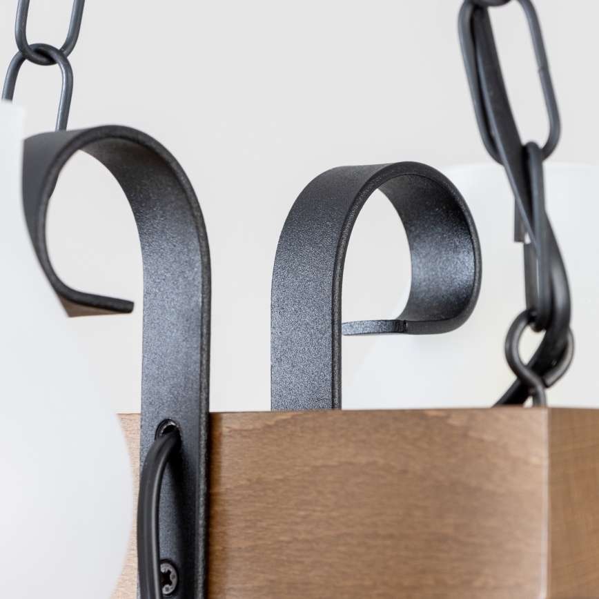 Brilagi - Candeeiro suspenso QUEEN 2xE14/40W/230V faia/nogueira