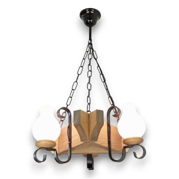 Brilagi - Candeeiro suspenso QUEEN 3xE14/40W/230V faia