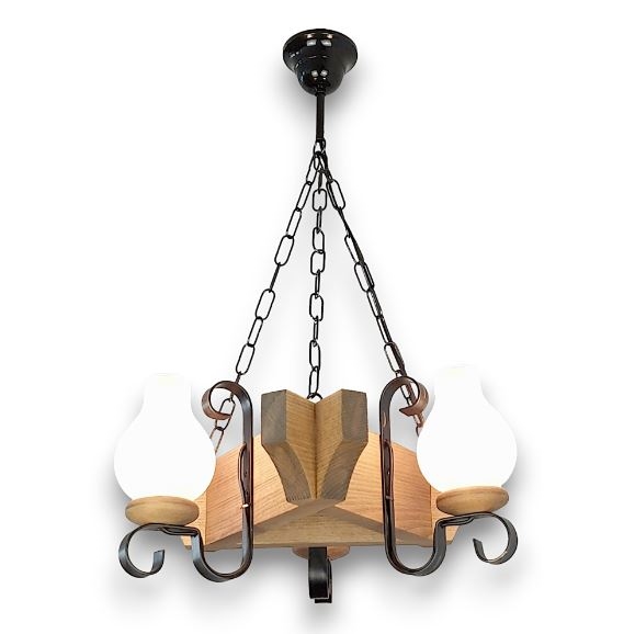 Brilagi - Candeeiro suspenso QUEEN 3xE14/40W/230V faia