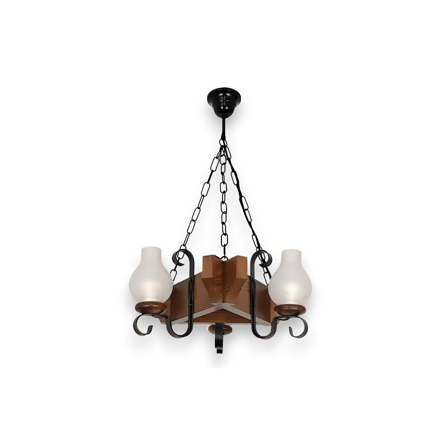 Brilagi - Candeeiro suspenso QUEEN 3xE14/40W/230V faia/nogueira