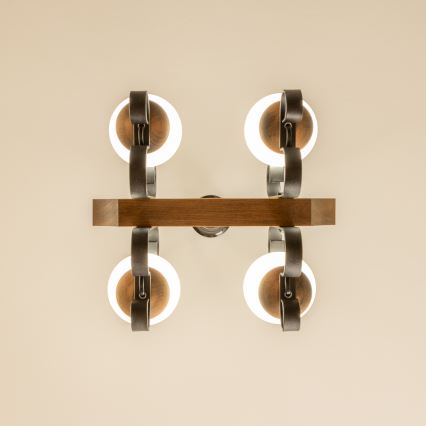 Brilagi - Candeeiro suspenso QUEEN 4xE14/40W/230V faia