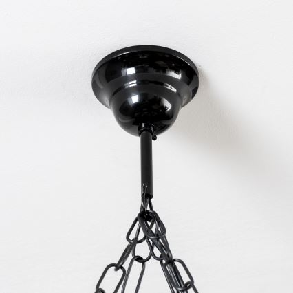 Brilagi - Candeeiro suspenso QUEEN 4xE14/40W/230V faia/nogueira