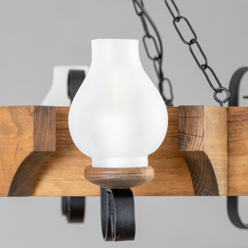 Brilagi - Candeeiro suspenso QUEEN 6xE14/40W/230V faia