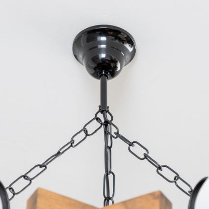 Brilagi - Candeeiro suspenso QUEEN 6xE14/40W/230V faia