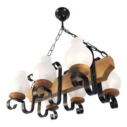 Brilagi - Candeeiro suspenso QUEEN 6xE14/40W/230V faia