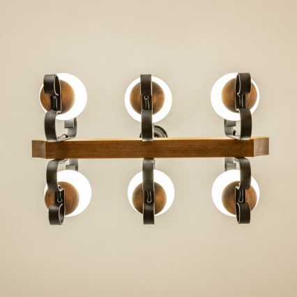 Brilagi - Candeeiro suspenso QUEEN 6xE14/40W/230V faia