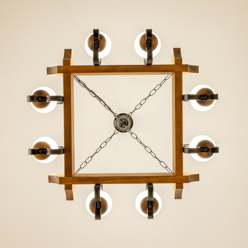 Brilagi - Candeeiro suspenso QUEEN 8xE14/40W/230V faia