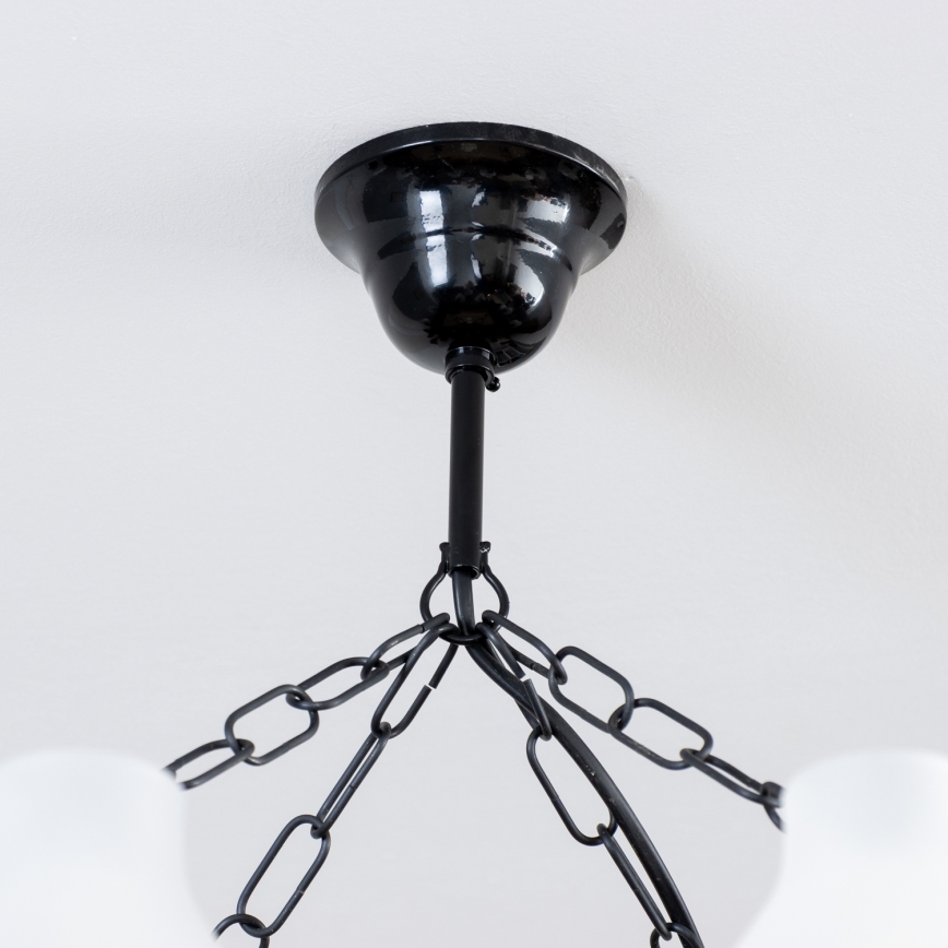 Brilagi - Candeeiro suspenso QUEEN 8xE14/40W/230V faia/nogueira