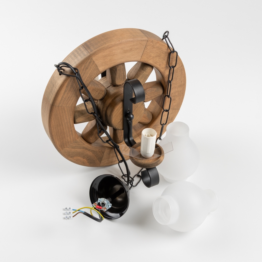 Brilagi - Candeeiro suspenso ROATA 2xE14/40W/230V faia