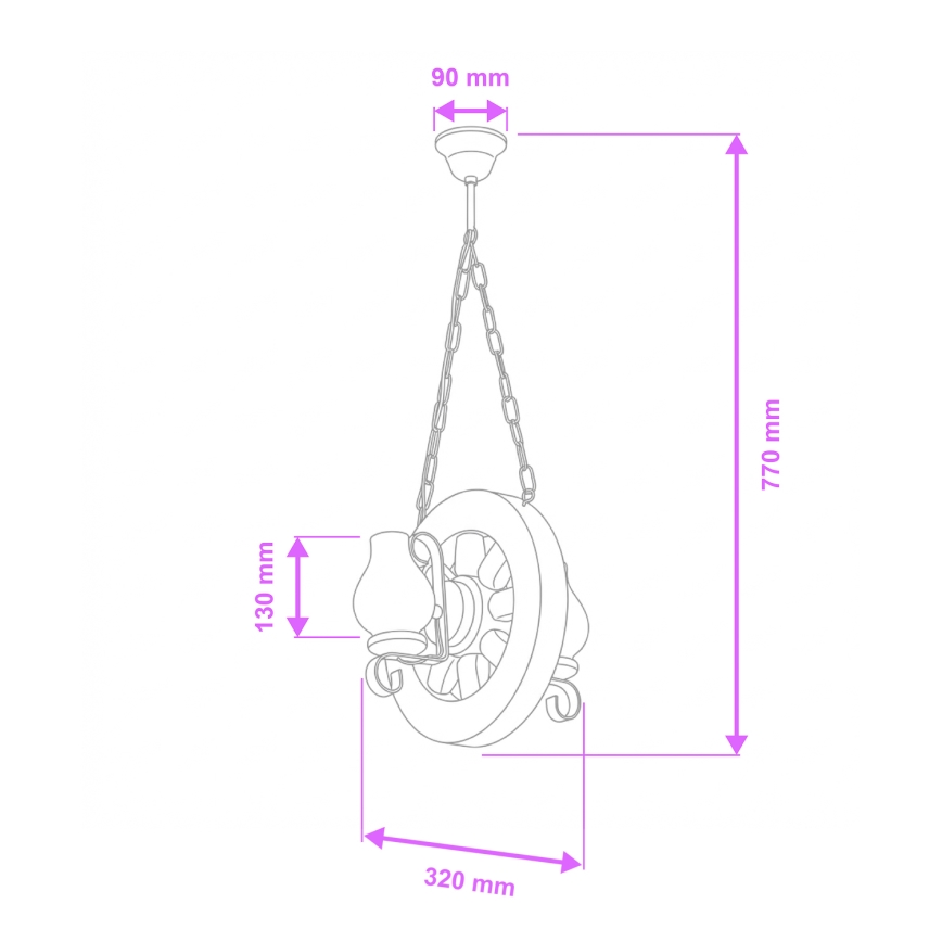 Brilagi - Candeeiro suspenso ROATA 2xE14/40W/230V faia