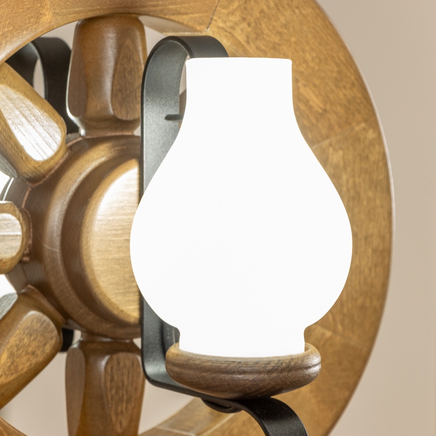 Brilagi - Candeeiro suspenso ROATA 2xE14/40W/230V faia/nogueira