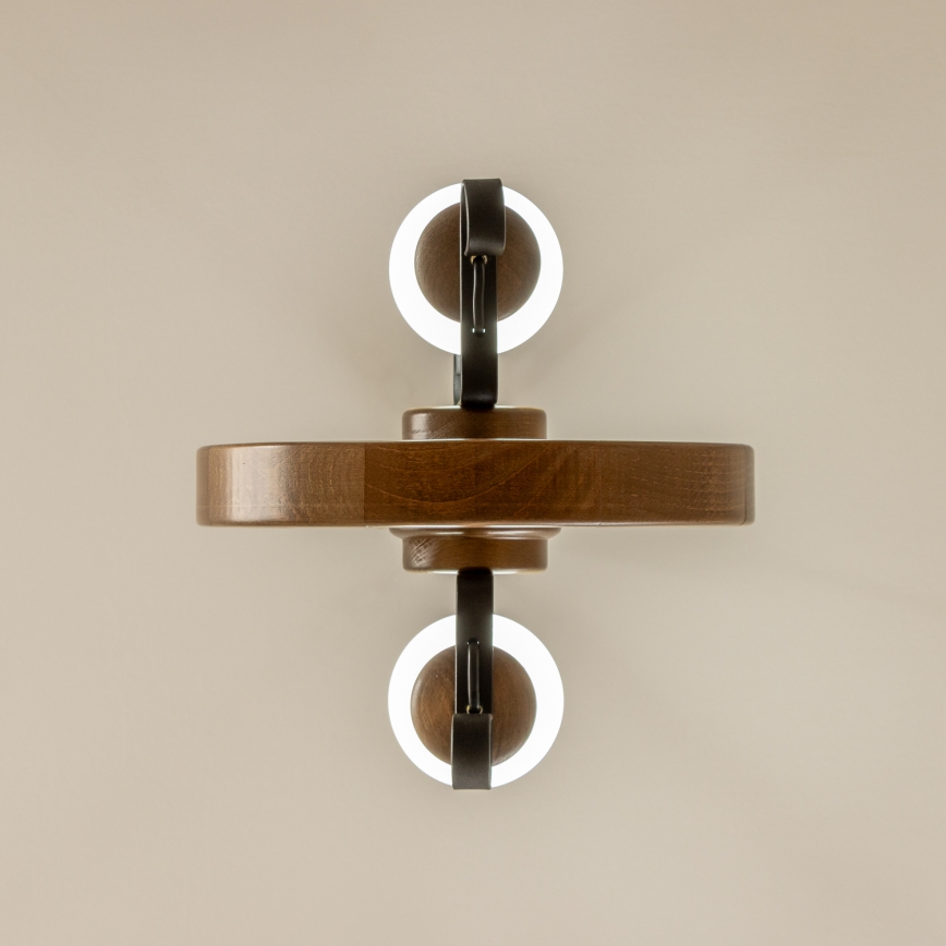 Brilagi - Candeeiro suspenso ROATA 2xE14/40W/230V faia/nogueira