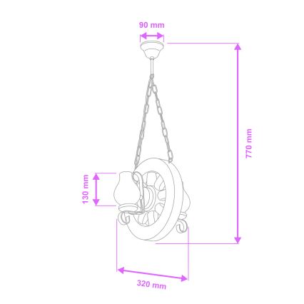 Brilagi - Candeeiro suspenso ROATA 2xE14/40W/230V faia/nogueira