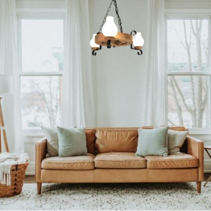 Brilagi - Candeeiro suspenso ROATA 3xE14/40W/230V faia