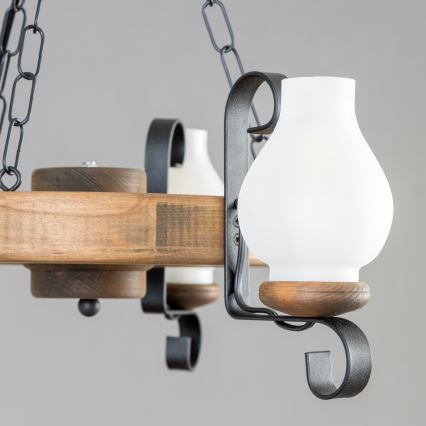 Brilagi - Candeeiro suspenso ROATA 3xE14/40W/230V faia