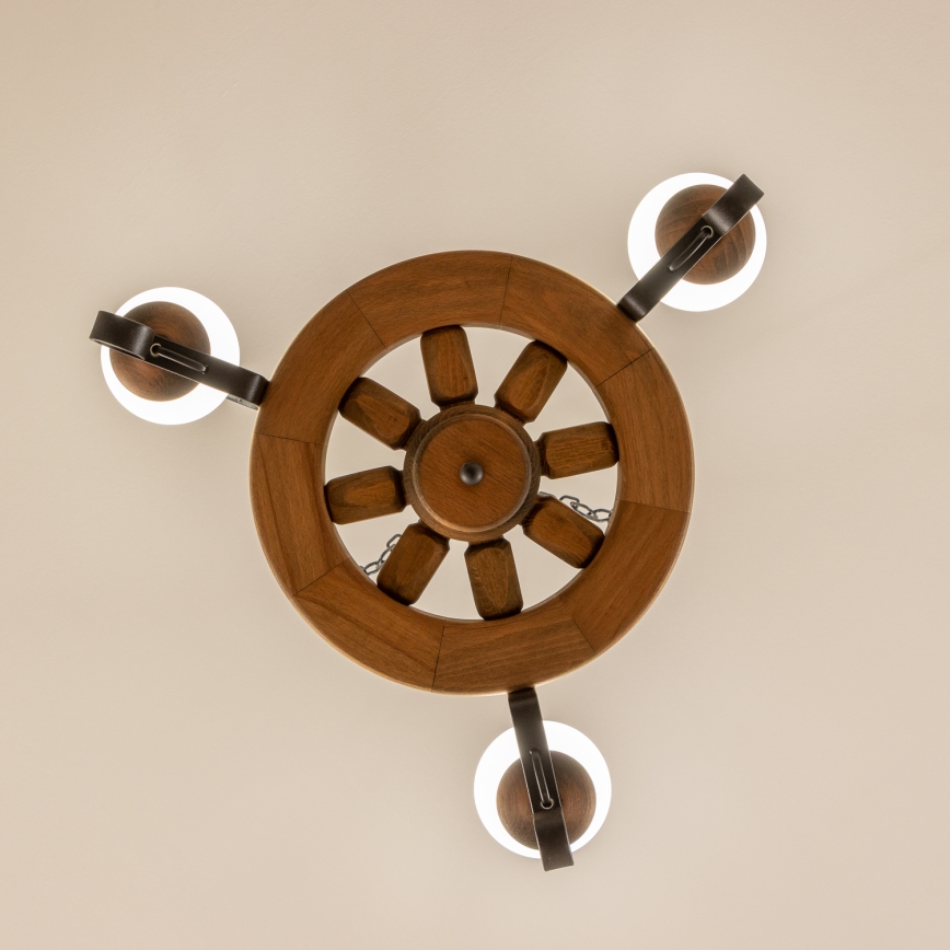 Brilagi - Candeeiro suspenso ROATA 3xE14/40W/230V faia