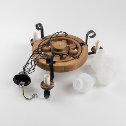 Brilagi - Candeeiro suspenso ROATA 3xE14/40W/230V faia