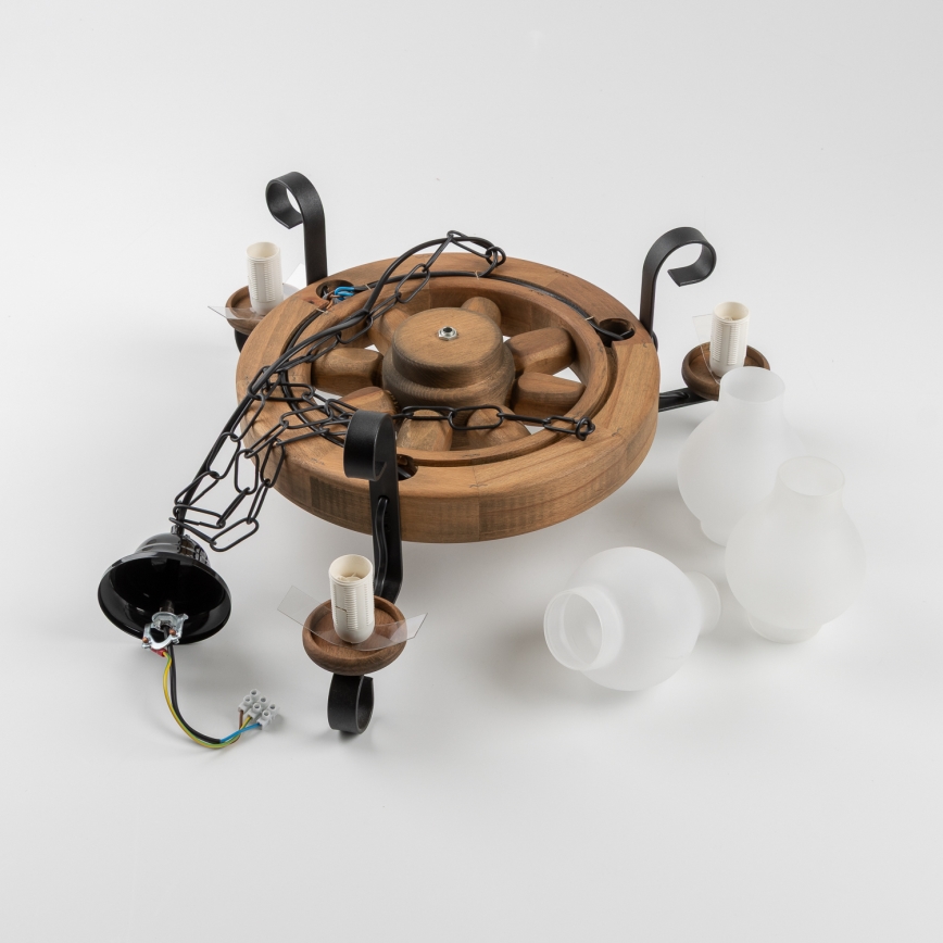 Brilagi - Candeeiro suspenso ROATA 3xE14/40W/230V faia