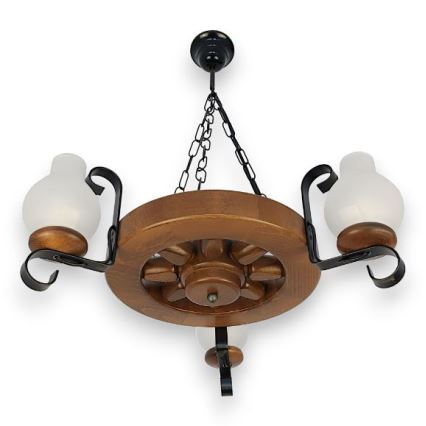 Brilagi - Candeeiro suspenso ROATA 3xE14/40W/230V faia/nogueira