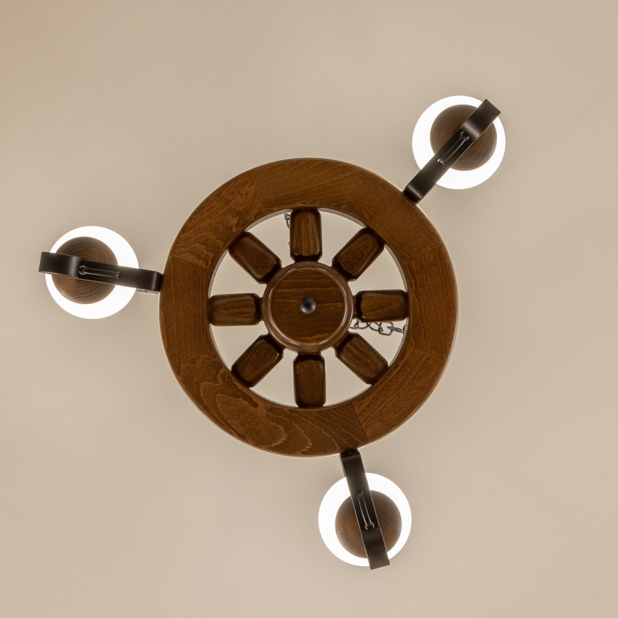 Brilagi - Candeeiro suspenso ROATA 3xE14/40W/230V faia/nogueira