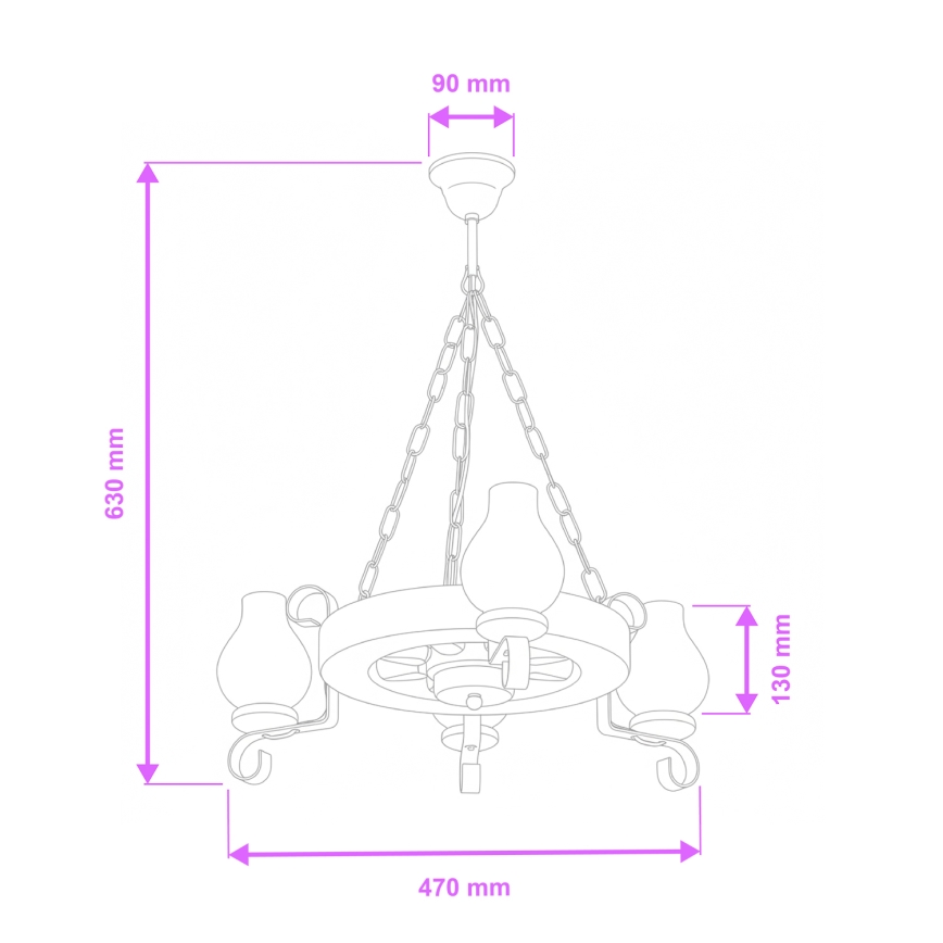 Brilagi - Candeeiro suspenso ROATA 3xE14/40W/230V faia/nogueira