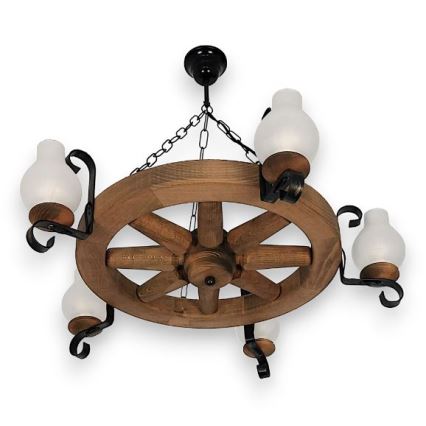 Brilagi - Candeeiro suspenso ROATA 5xE14/40W/230V faia