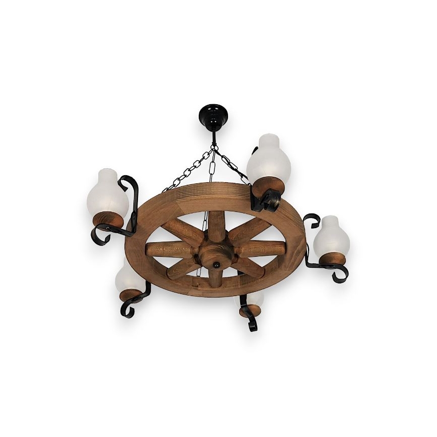 Brilagi - Candeeiro suspenso ROATA 5xE14/40W/230V faia