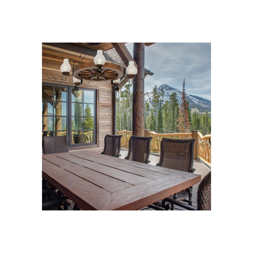 Brilagi - Candeeiro suspenso ROATA 5xE14/40W/230V faia/nogueira