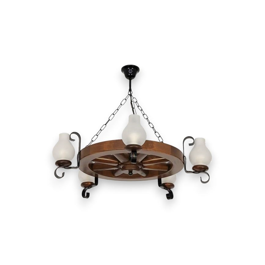 Brilagi - Candeeiro suspenso ROATA 5xE14/40W/230V faia/nogueira