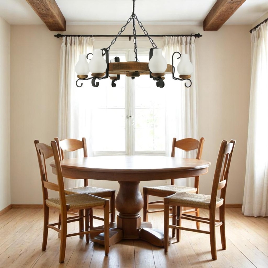 Brilagi - Candeeiro suspenso ROATA 6xE14/40W/230V faia